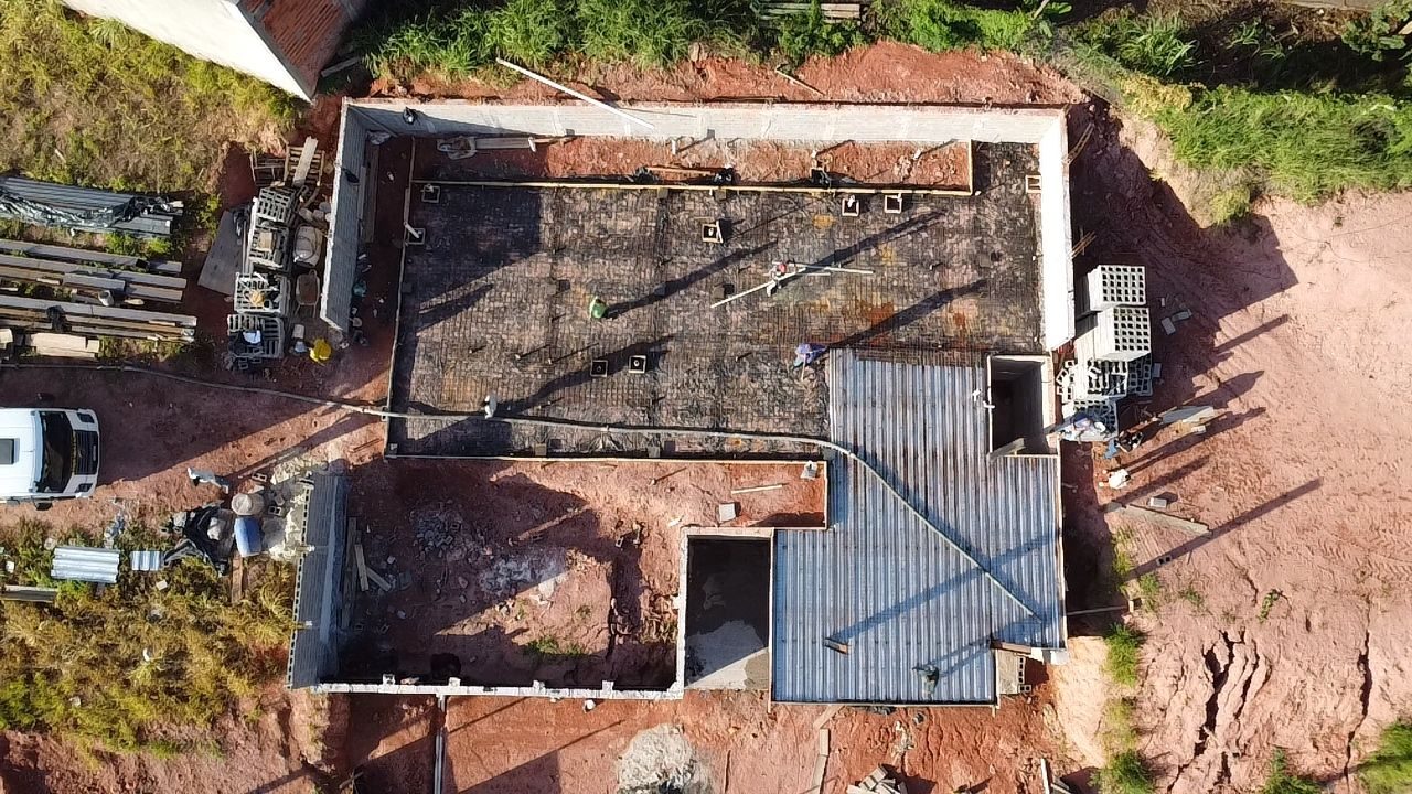 Vista aérea da laje